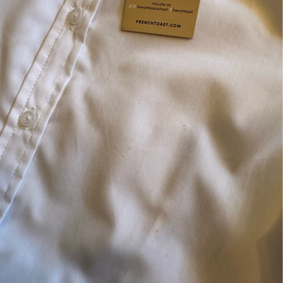 French Toast Round Collar Button Up Short Sleeve Dress Shirt Girls 6X - Picture 4 of 9